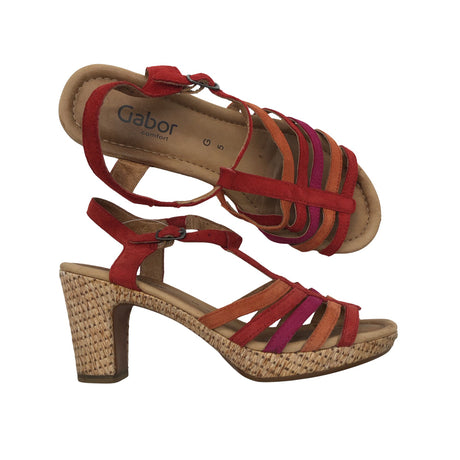 Unisex Gabor - Heeled sandals, size 38 - Red ()