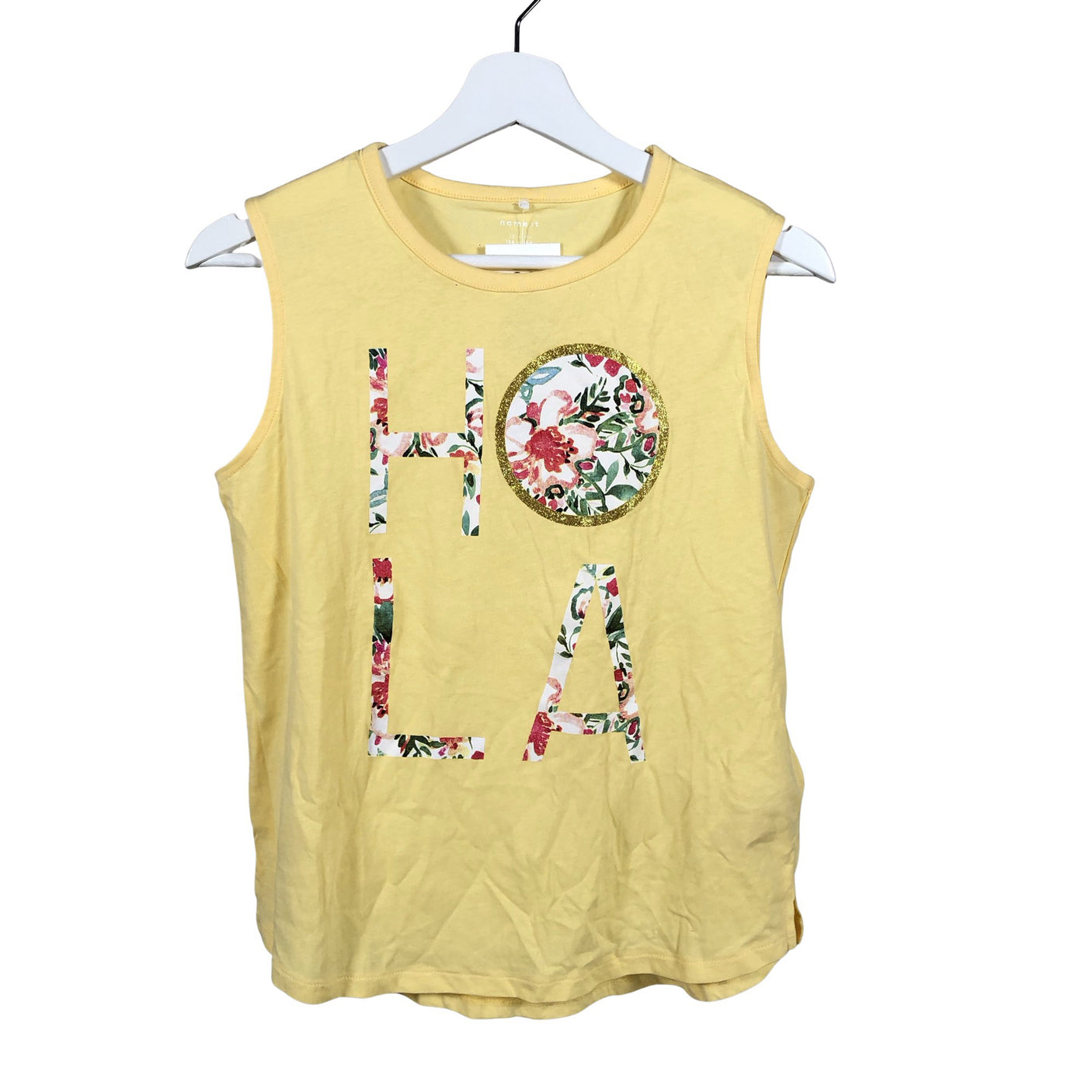 Unisex Name It - Tricot tank top, size 158 - 164 - Yellow (1)