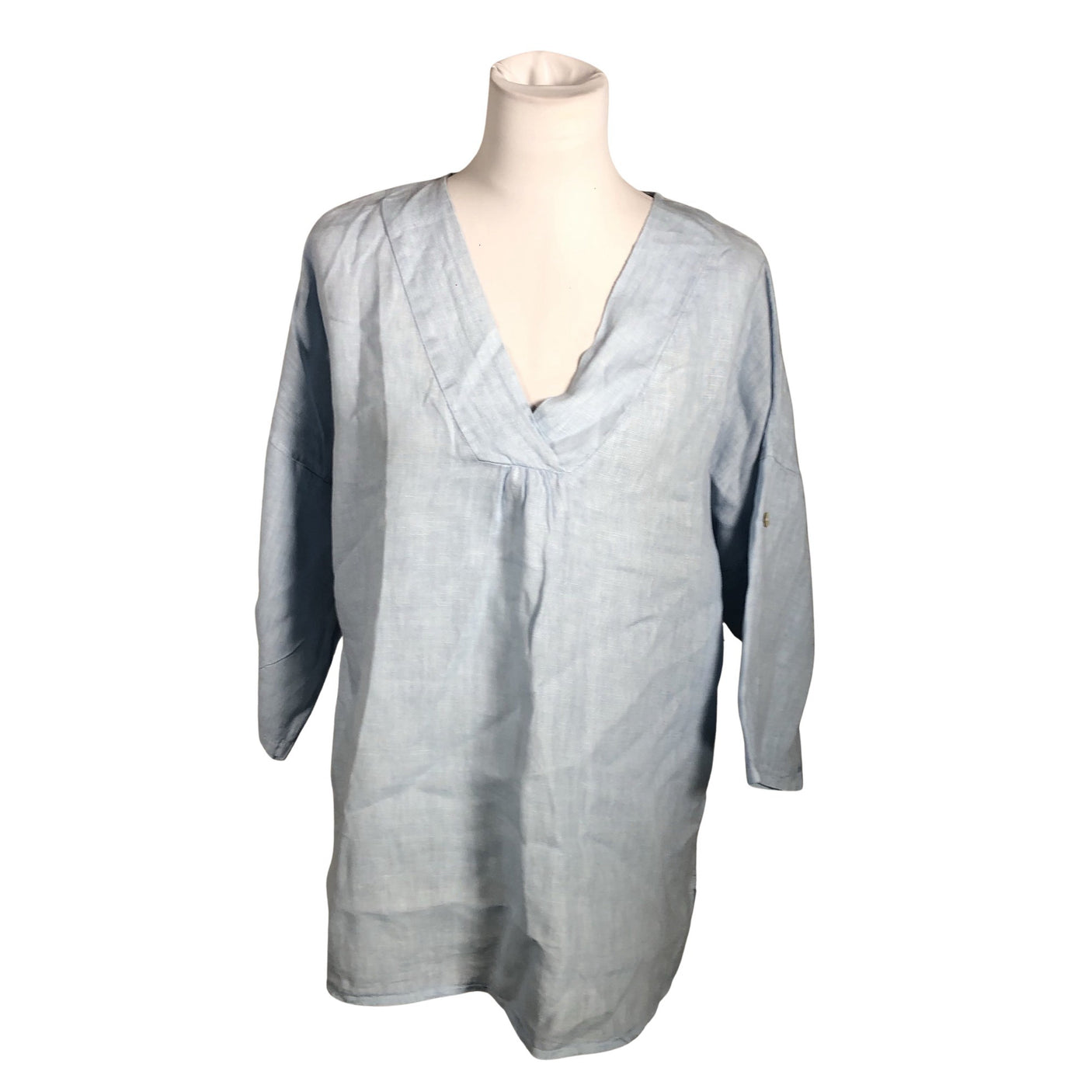 Unisex In Front - Short-sleeved blouse, size 40 - Light blue (1)
