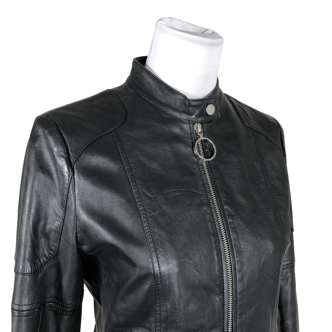 Unisex Hugo Boss - Leather jacket, size 38 - Black (3)