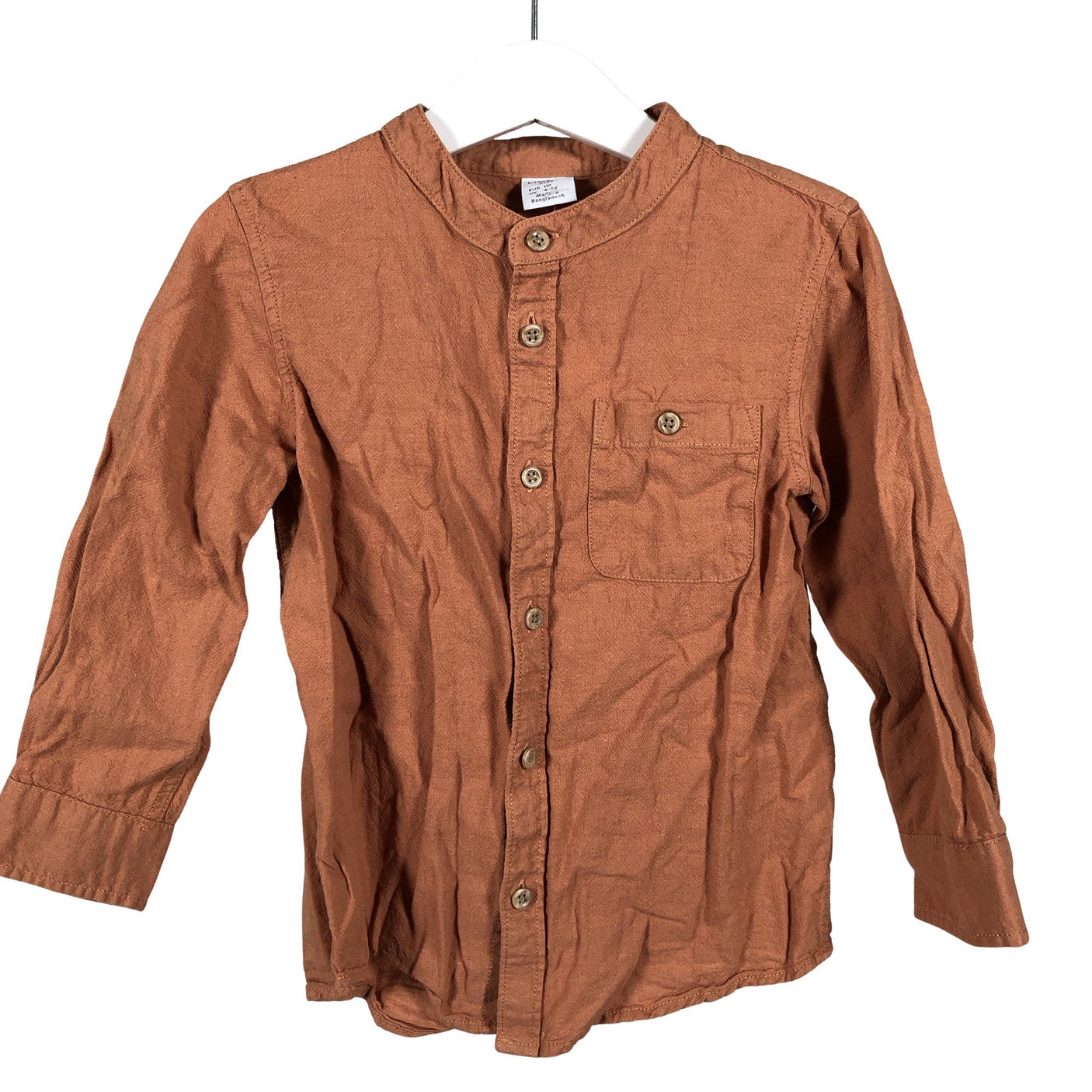 Unisex Lindex - Collared shirt, size 104 - 110 - Brown (1)