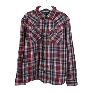 Unisex Lindex - Collared shirt, size 146 - 152 - Wine red (1)