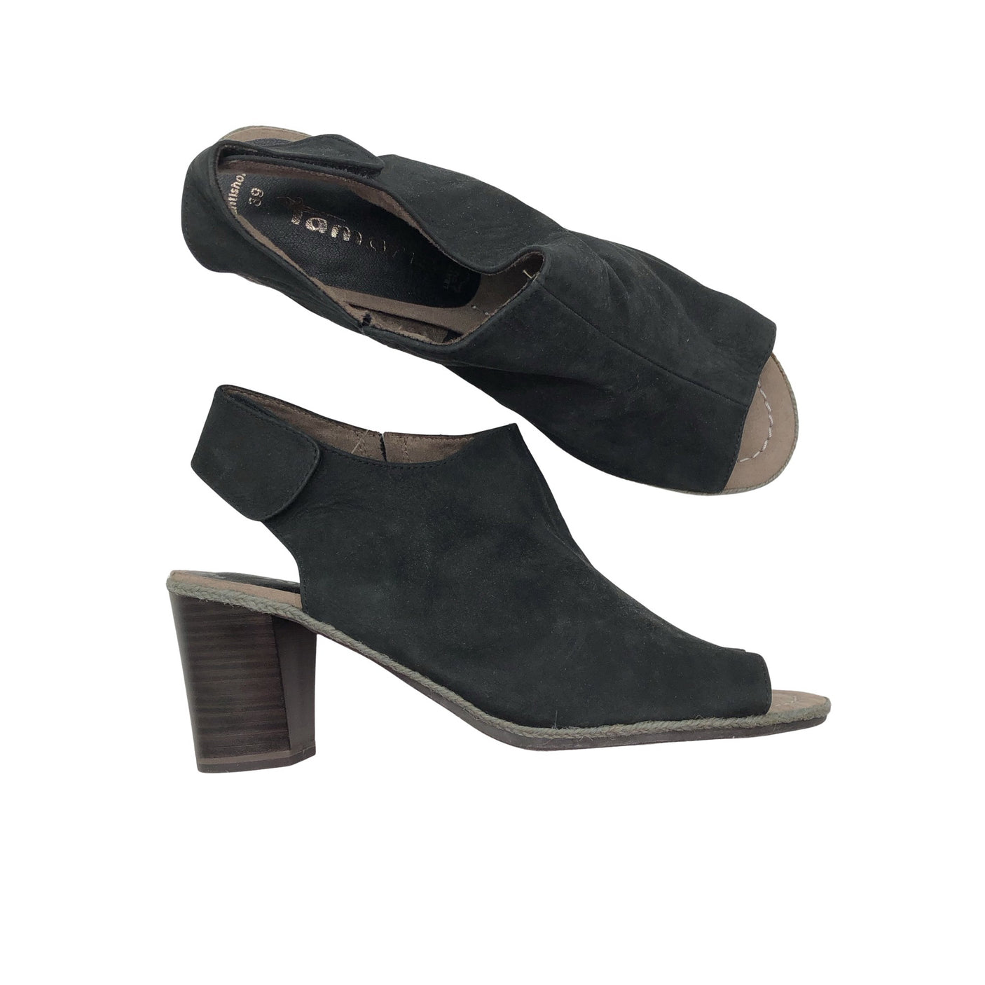 Unisex Tamaris - Open toe high heel shoes, size 39 - Black (1)