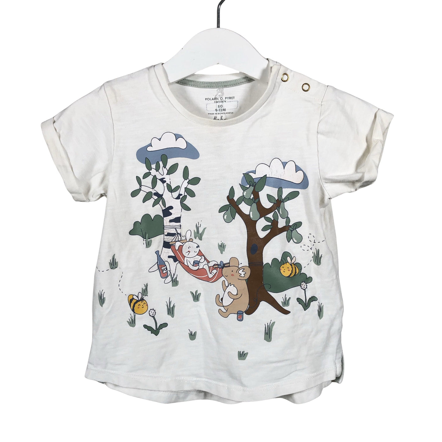 Unisex Polarn O. Pyret - T-shirt, size 74 - 80 - White (1)