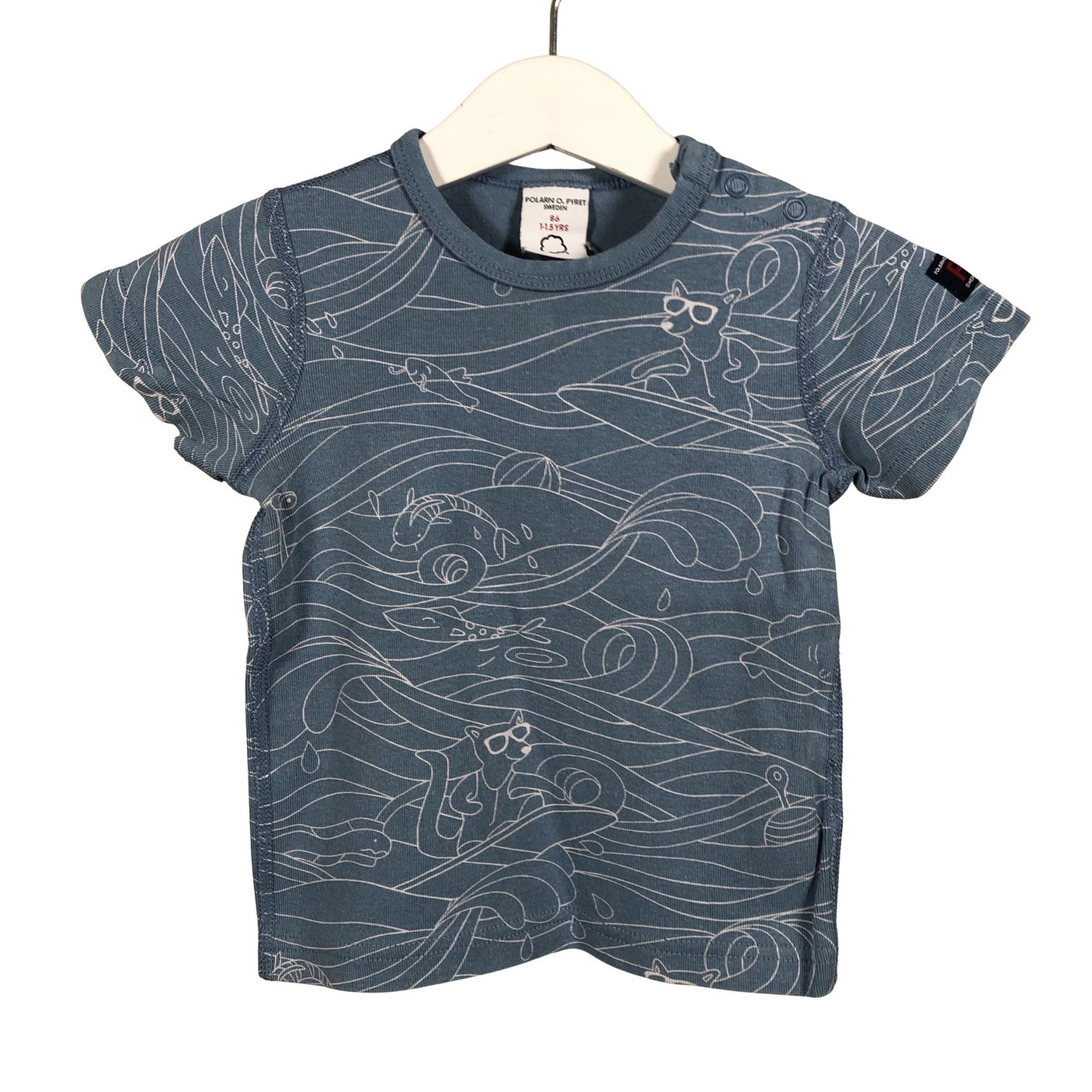 Unisex Polarn O. Pyret - T-shirt, size 80 - 86 - Light blue (1)