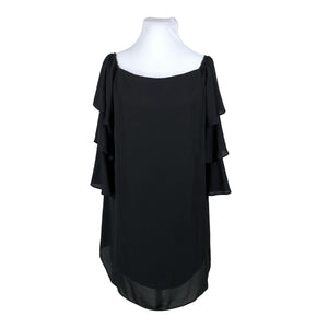 Unisex Joseph Ribkoff - Schiffon dress, size 44 - Black (1)