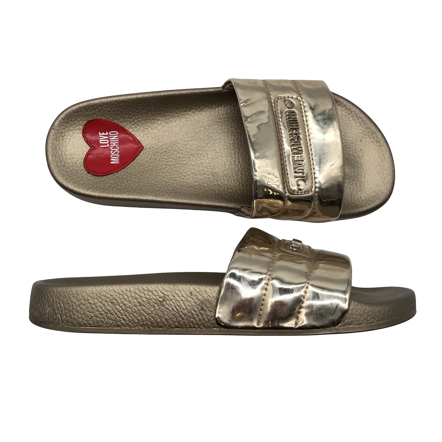 Unisex Love Moschino - Beach sandals, size 38 - Gold (1)
