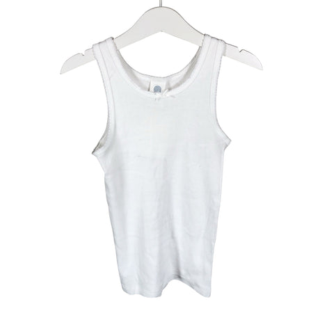Unisex Sanetta - Tricot tank top, size 122 - 128 - White ()