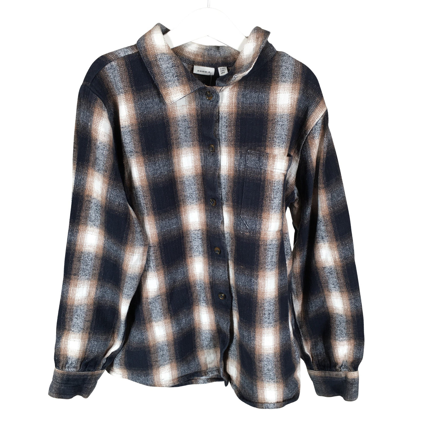 Unisex Name It - Flannel shirt, size 134 - 140 - Blue (1)