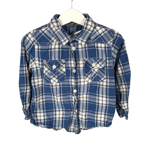 Unisex Lindex - Collared shirt, size 86 - 92 - Blue ()