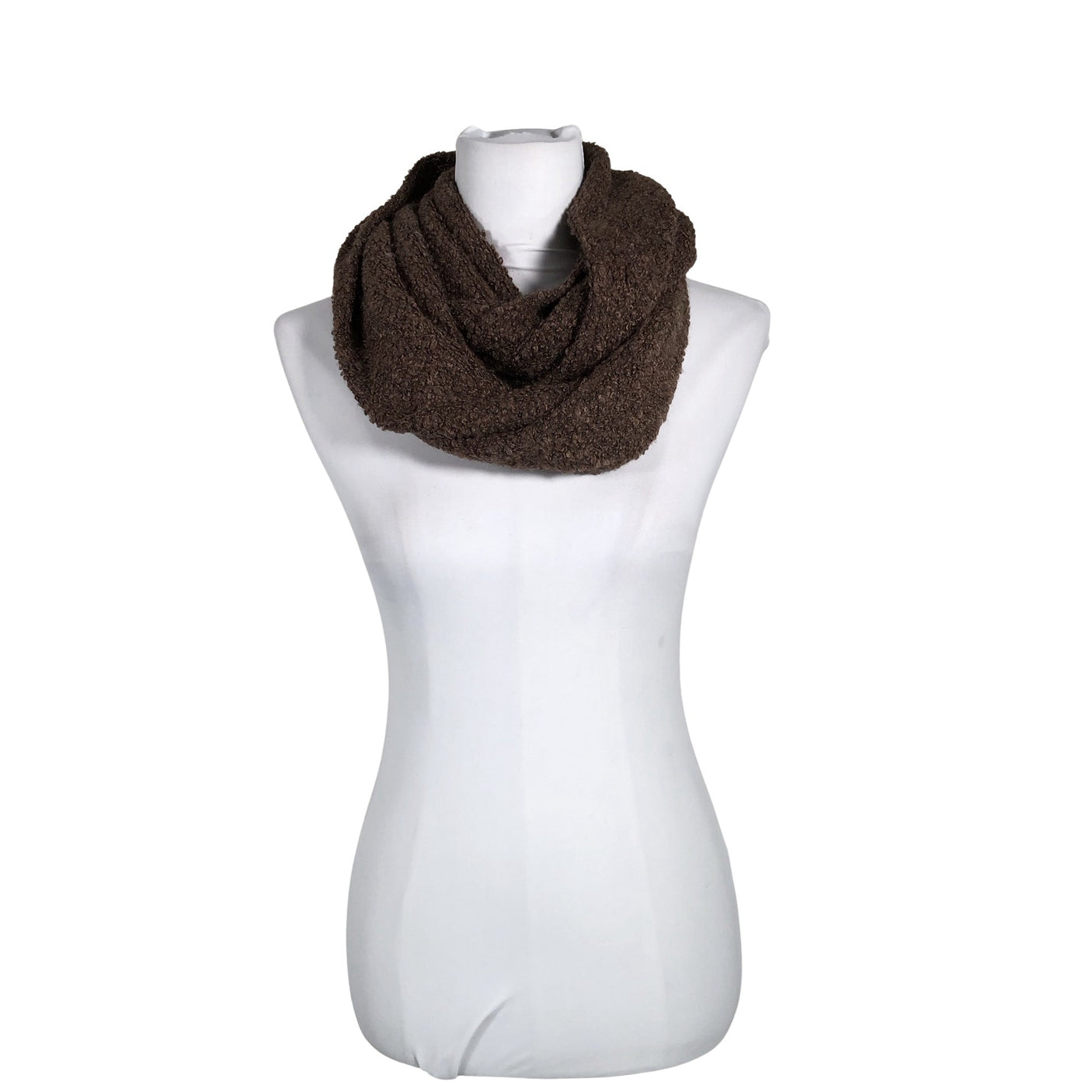 Unisex Handmade - Circle scarf, size Midi - Brown (1)
