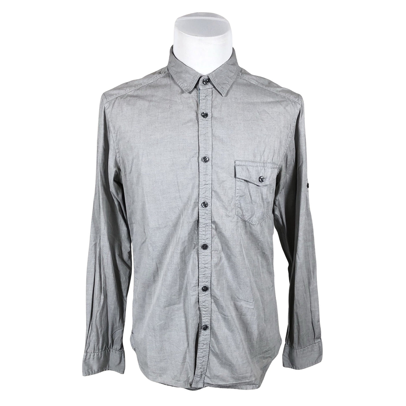 Unisex Esprit - Collared shirt, size L - Gray (1)