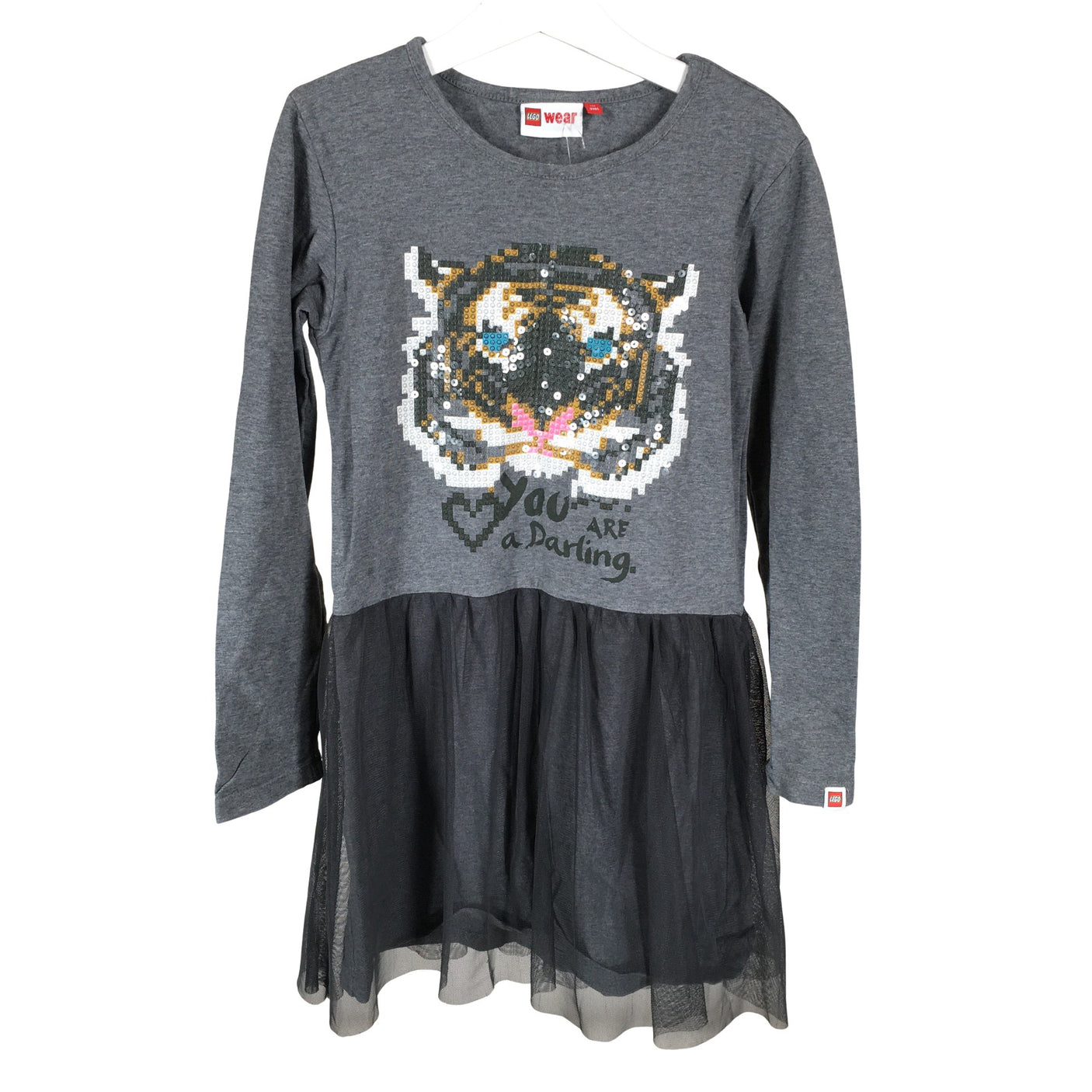 Unisex Lego - Tricot dress, size 128 - 134 - Gray (1)