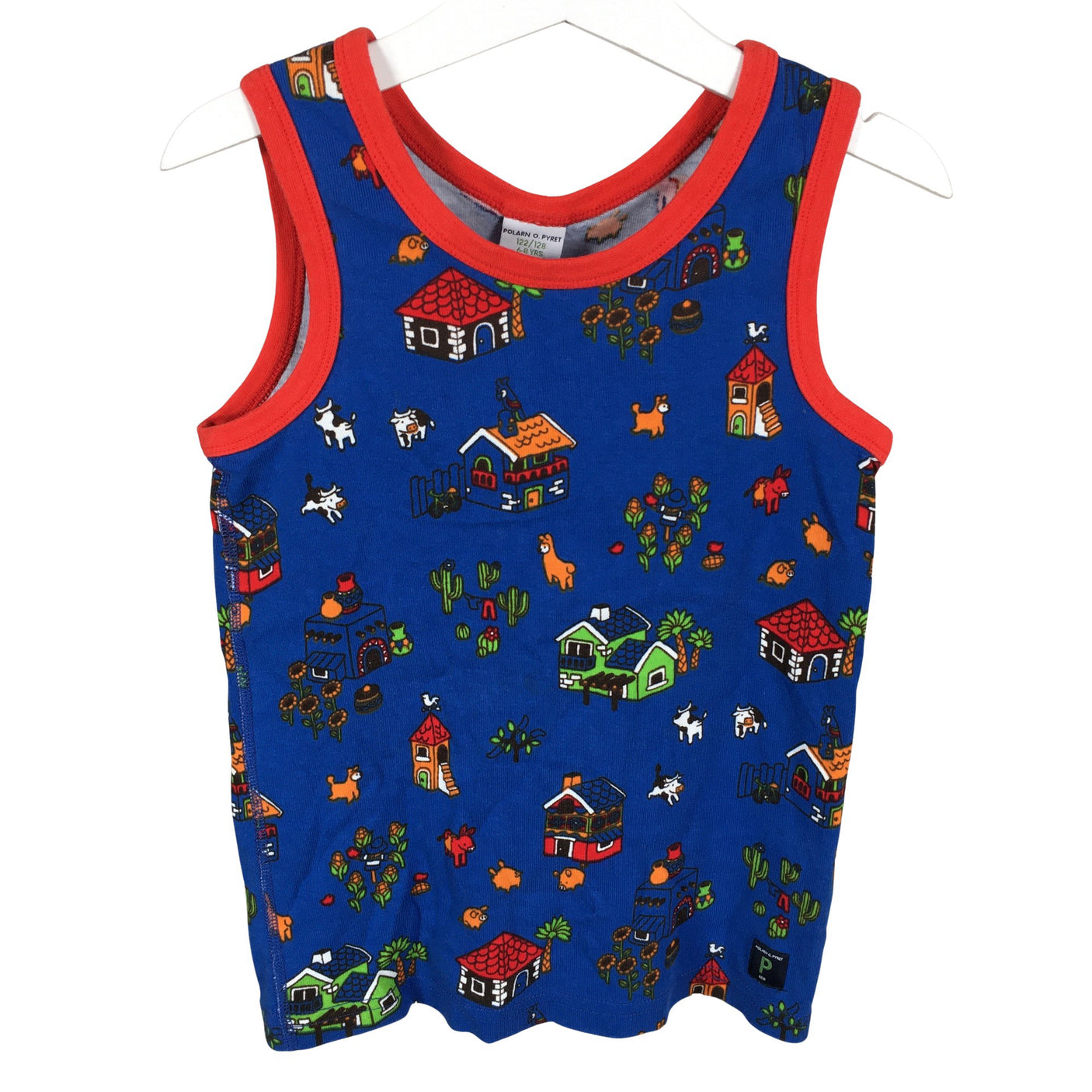 Unisex Polarn O. Pyret - Sleeveless shirt, size 122 - 128 - Blue (1)