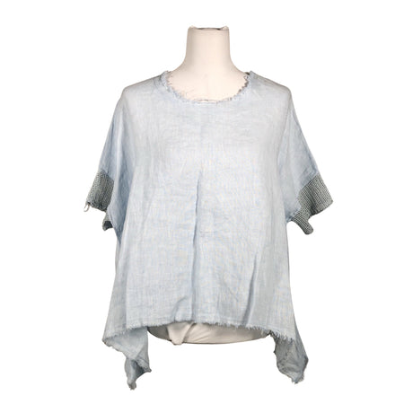 Unisex Bohemiana - Short-sleeved blouse, size 38 - Light blue ()