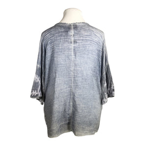 Unisex Bohemiana - Short-sleeved blouse, size 44 - Light blue (2)