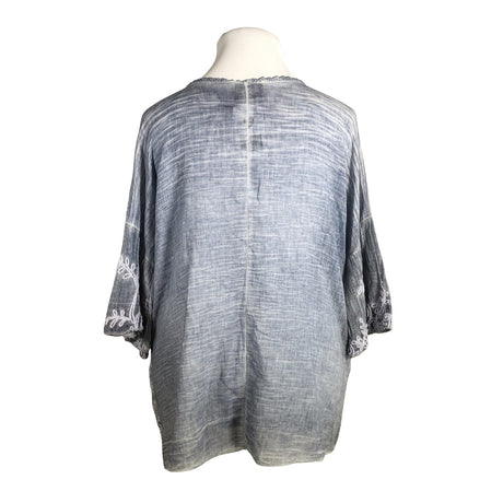 Unisex Bohemiana - Short-sleeved blouse, size 44 - Light blue (2)