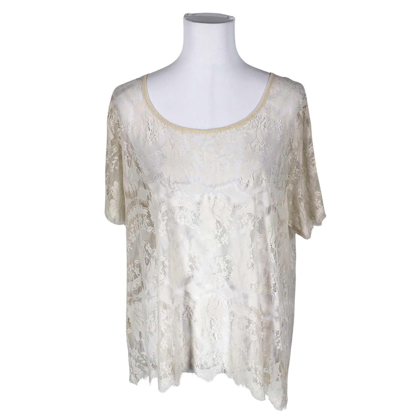 Unisex Fossil - Short-sleeved blouse, size 40 - Beige (1)