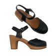 Unisex Swedish Hasbeens - Heeled sandals, size 39 - Black ()