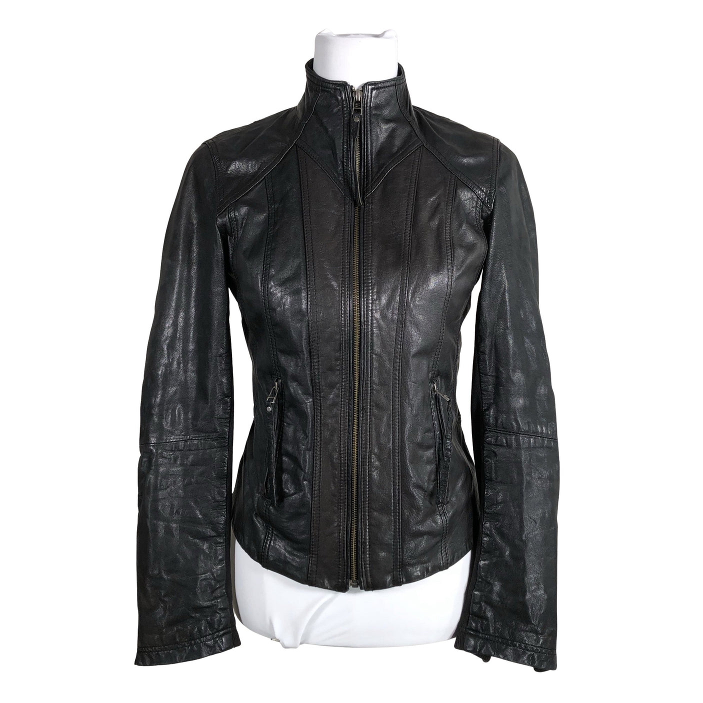 Unisex Oasis - Leather jacket, size 36 - Black (1)