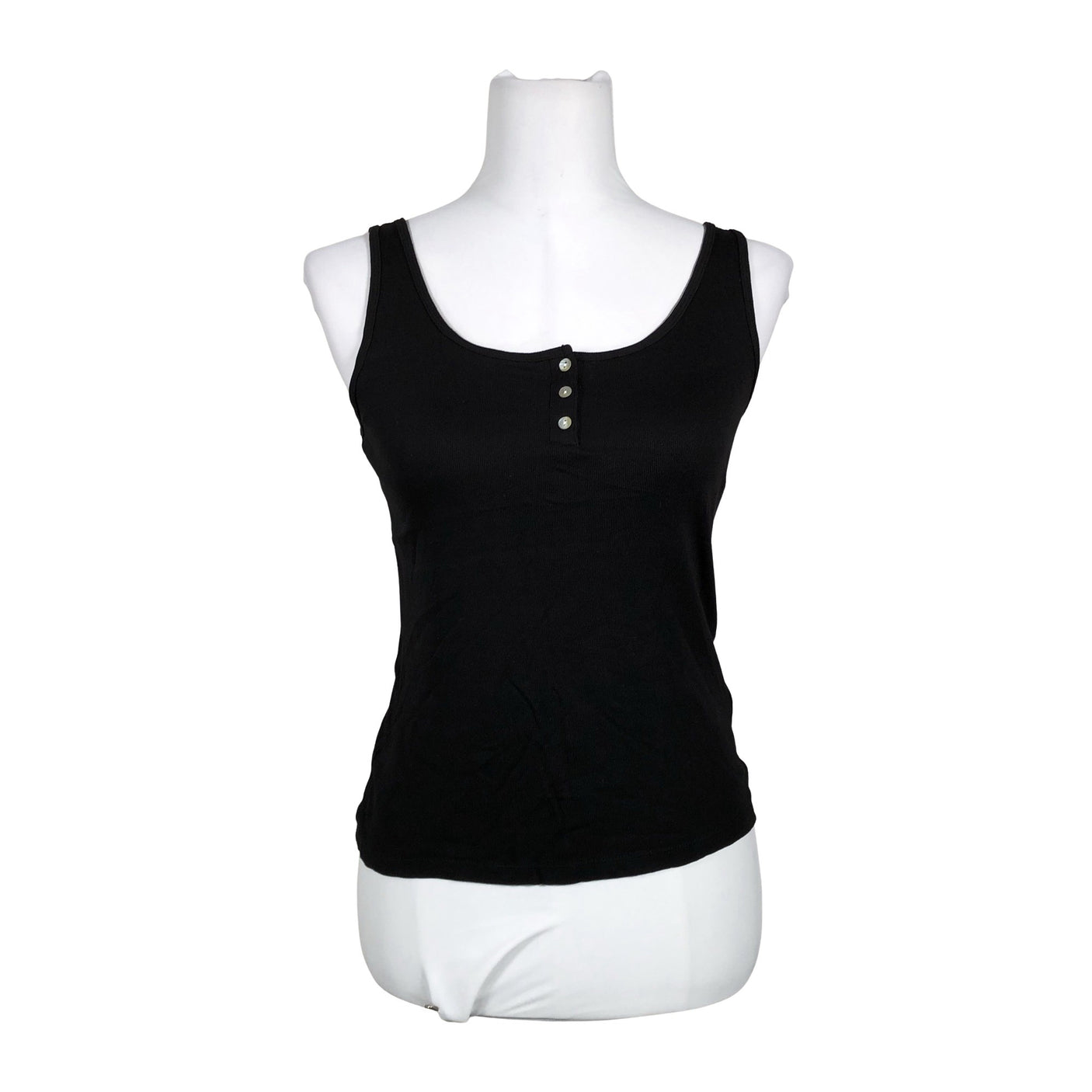 Unisex Lindex - Tricot tank top, size 38 - Black (1)