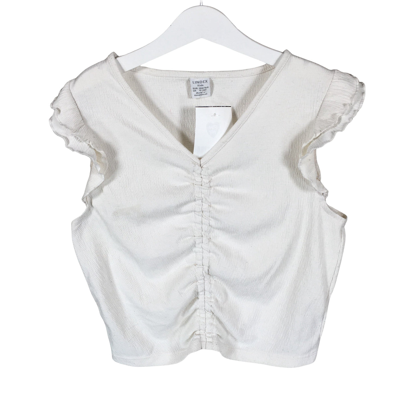 Unisex Lindex - T-shirt, size 158 - 164 - Natural white (1)