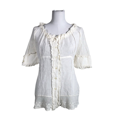 Unisex Branting - Short-sleeved blouse, size 36 - White ()