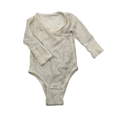 Unisex Aarrelabel - Wrap bodysuit, size 62 - 68 - Beige ()