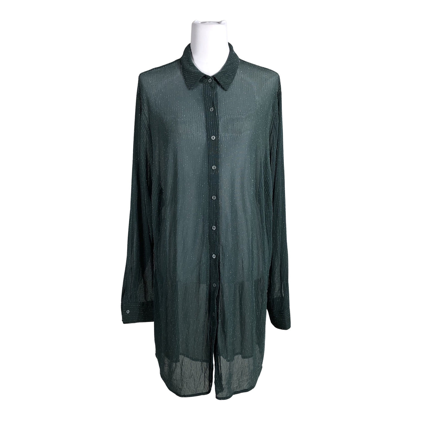 Unisex Zizzi - Schiffon tunic, size 40 - Green (1)