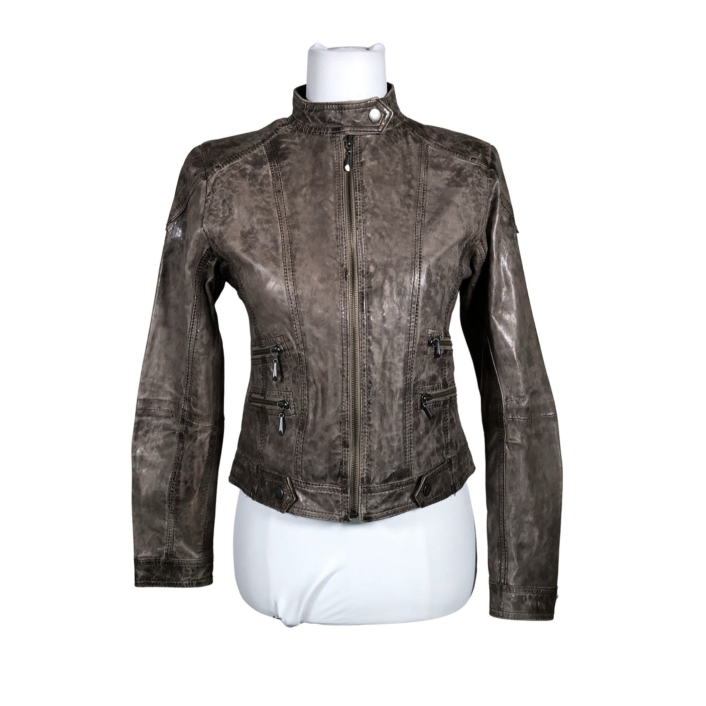 Unisex CKN - Leather jacket, size 36 - Gray (1)