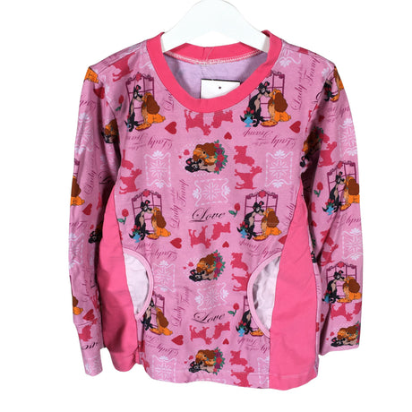 Unisex Handmade - Sweatshirt tunic, size 116 - 122 - Light pink ()