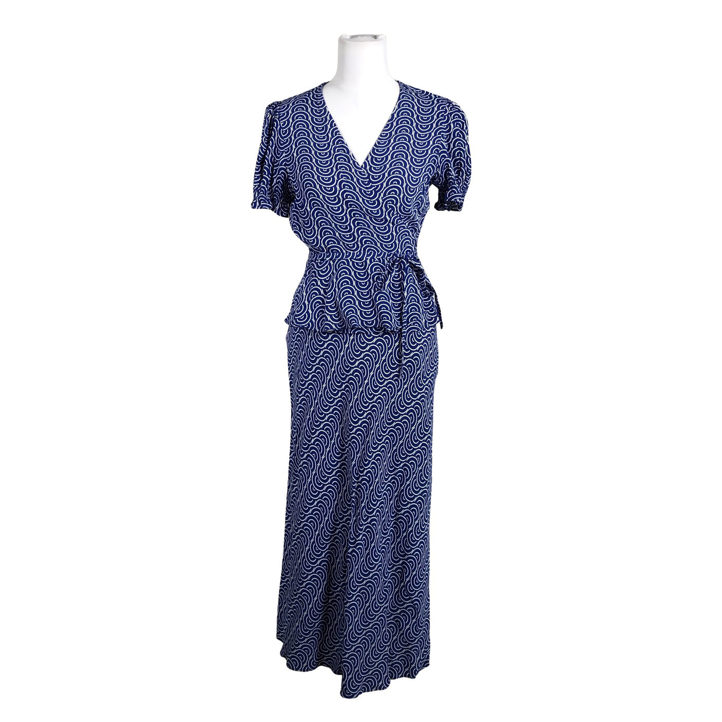 Unisex Diane von Furstenberg - Short-sleeved blouse, size 38 - Blue (1)