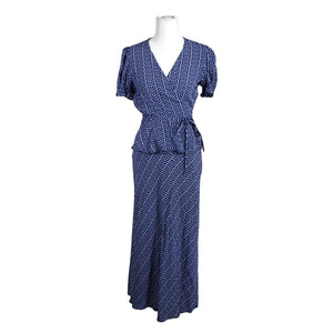 Unisex Diane von Furstenberg - Short-sleeved blouse, size 38 - Blue (1)