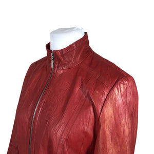 Unisex Gerry Weber - Leather jacket, size 42 - Red (3)