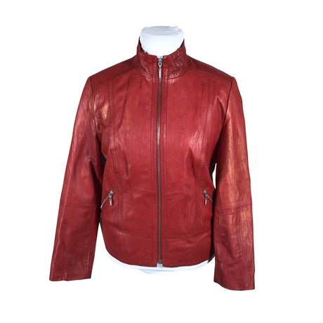 Unisex Gerry Weber - Leather jacket, size 42 - Red ()