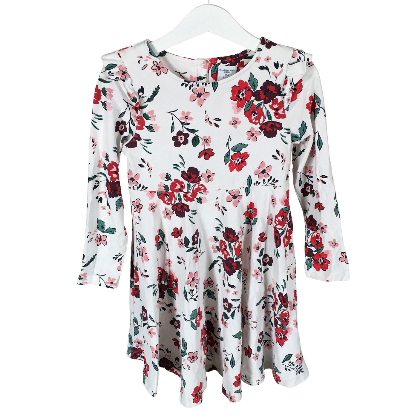 Unisex Polarn O. Pyret - Tricot dress, size 98 - 104 - White (1)