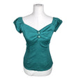 Unisex Collectif - Short-sleeved blouse, size 36 - Turquoise ()