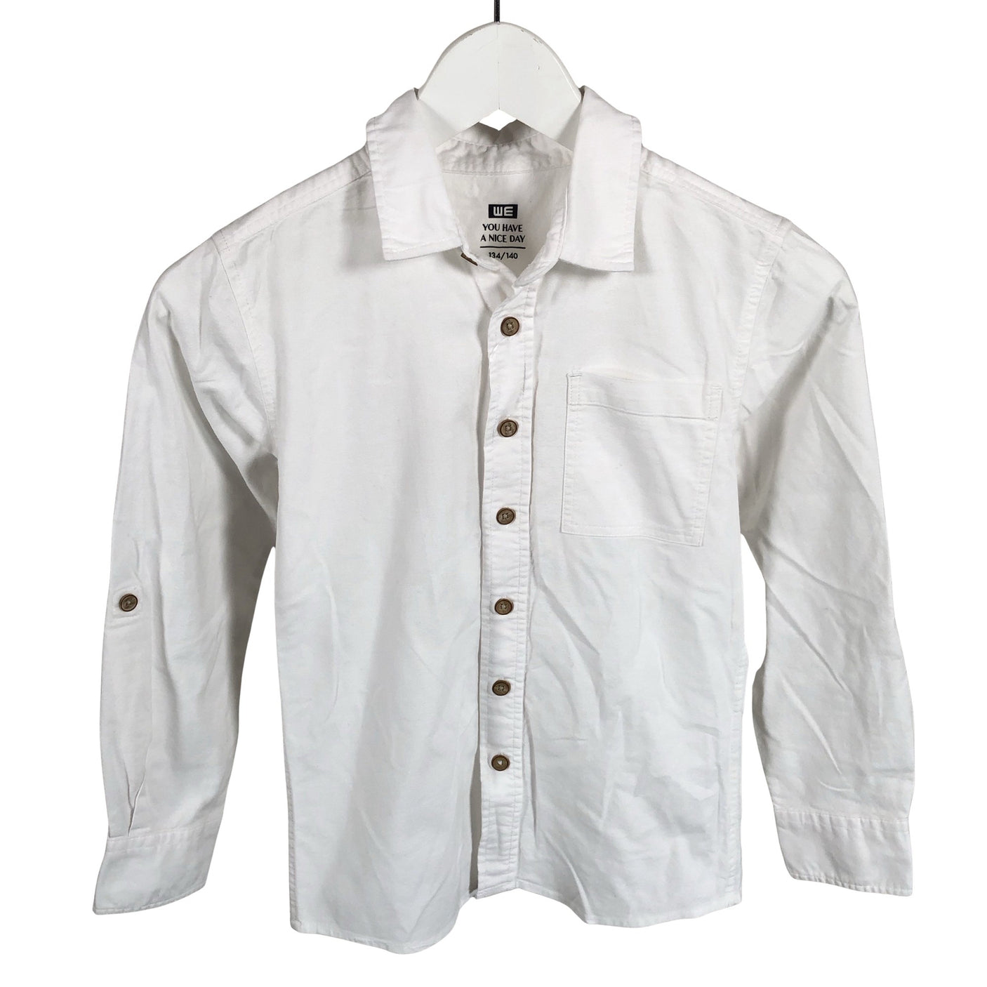 Unisex We - Collared shirt, size 134 - 140 - White (1)