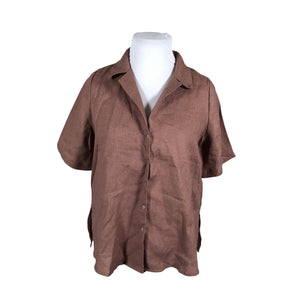 Unisex Enteliér - Short-sleeved blouse, size 44 - Brown (1)
