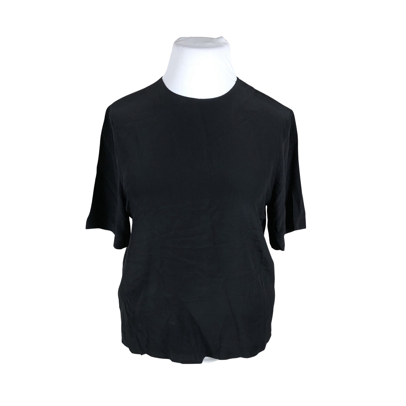 Unisex Stockmann Silk - Short-sleeved blouse, size 42 - Black (1)