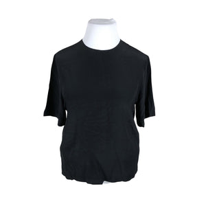 Unisex Stockmann Silk - Short-sleeved blouse, size 42 - Black (1)