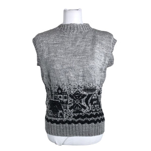 Unisex Handmade - Knit vest, size 38 - Gray (1)