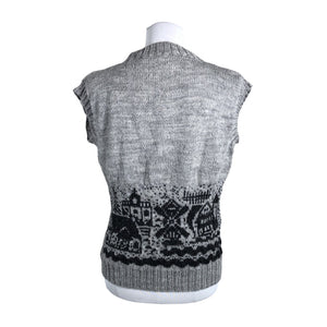 Unisex Handmade - Knit vest, size 38 - Gray (2)