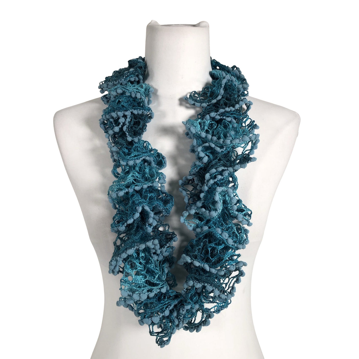 Unisex Handmade - Circle scarf, size Midi - Turquoise (1)