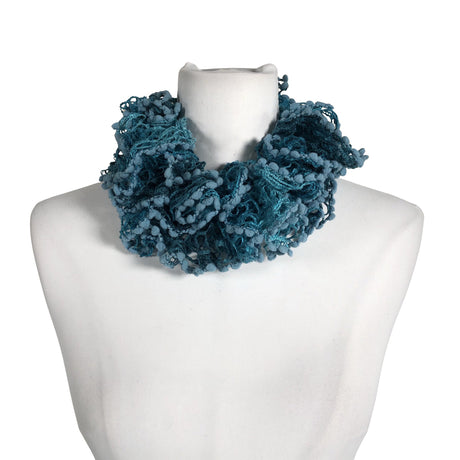 Unisex Handmade - Circle scarf, size Midi - Turquoise (2)