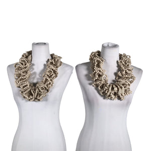 Unisex Handmade - Circle scarf, size Midi - Beige (2)