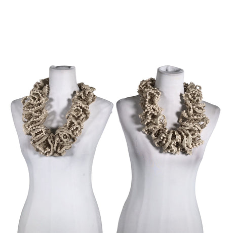 Unisex Handmade - Circle scarf, size Midi - Beige (2)