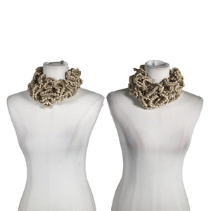 Unisex Handmade - Circle scarf, size Midi - Beige (1)