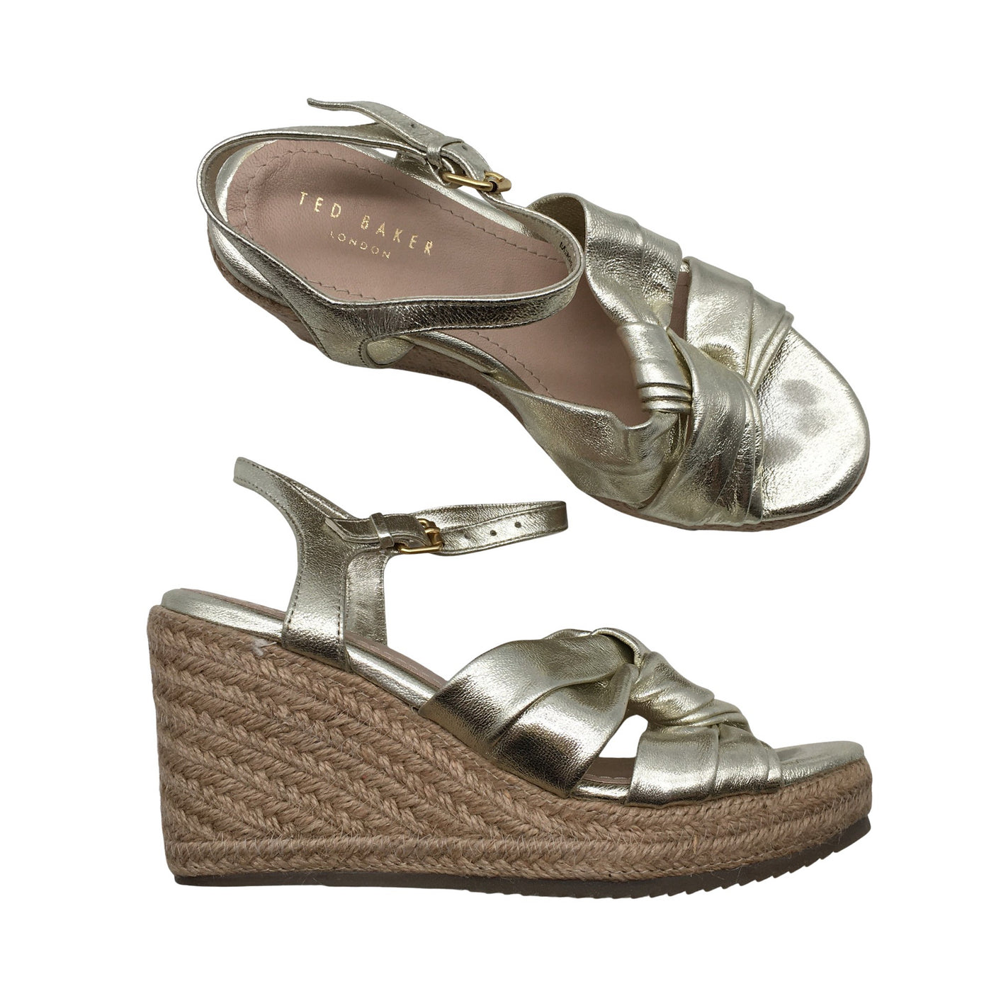 Unisex Ted Baker - Wedge sandals, size 36 - Gold (1)