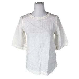 Unisex R-collection - Short-sleeved blouse, size 34 - White (1)